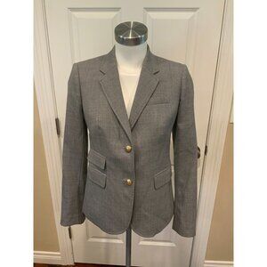 J. Crew "Schoolboy" Gray Wool Double Button Blazer, Size 2